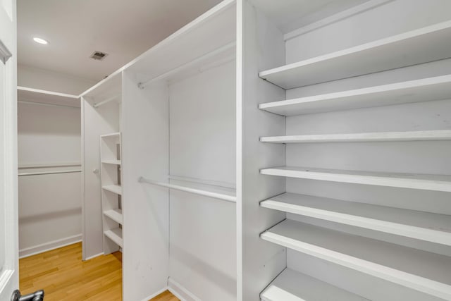 spacious closet featuring wood-type flooring