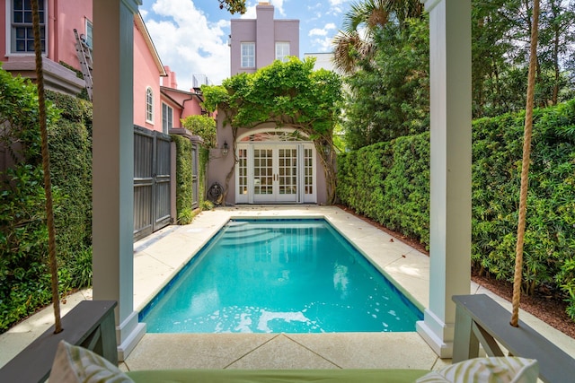 71 E Bay St, Charleston, SC 29401 - view of pool featuring french doors, a fenced backyard, and a patio area
