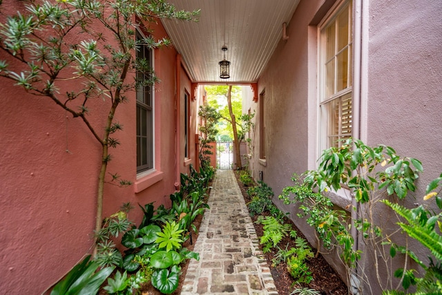71 E Bay St, Charleston, SC 29401 - property entrance featuring stucco siding