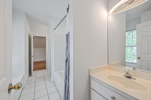 2028 Prospect Hill Dr, Mount Pleasant, SC 29464 - full bathroom featuring tile patterned flooring, vanity, and shower / tub combo with curtain