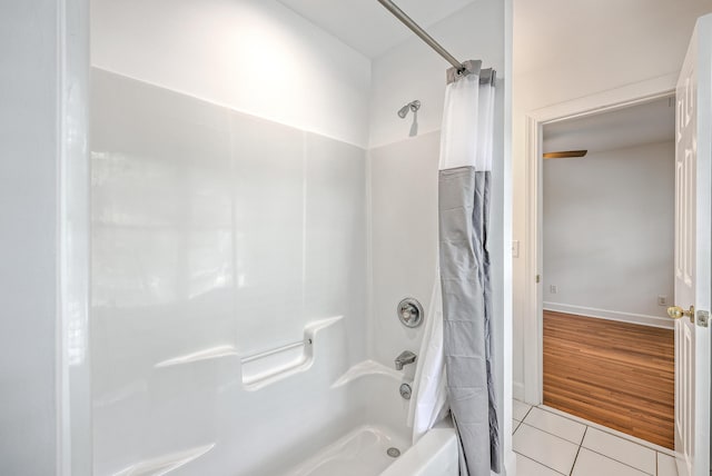 2028 Prospect Hill Dr, Mount Pleasant, SC 29464 - bathroom featuring tile patterned floors, shower / tub combo with curtain, and baseboards