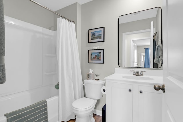 725 Pepperbush St, Charleston, SC 29414 - full bathroom with toilet, vanity, and shower / bathtub combination with curtain