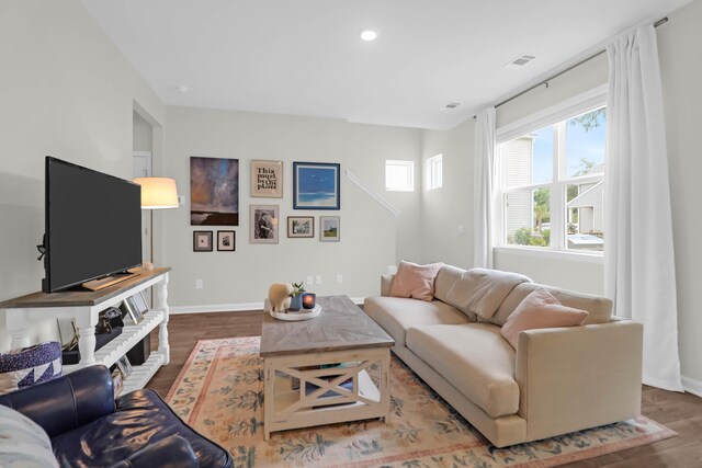 725 Pepperbush St, Charleston, SC 29414 - living area with wood finished floors, baseboards, and recessed lighting