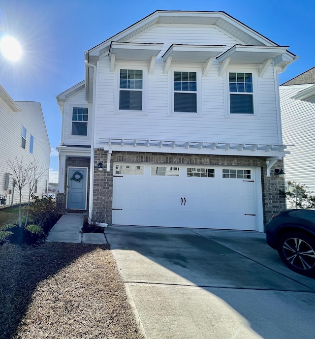 view of property with a garage