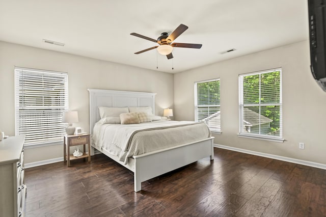 243 Old Savannah Dr, Goose Creek, SC 29445 - bedroom featuring baseboards, dark wood-type flooring, and ceiling fan