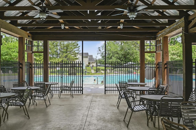 243 Old Savannah Dr, Goose Creek, SC 29445 - view of patio / terrace with ceiling fan and fence