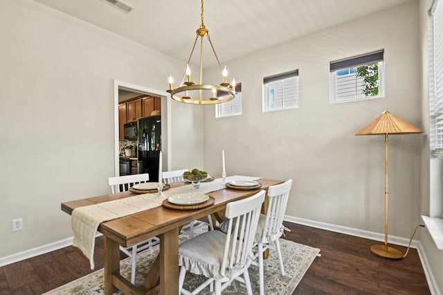 243 Old Savannah Dr, Goose Creek, SC 29445 - dining space featuring a chandelier, baseboards, and wood finished floors