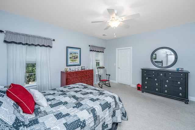 2418 Tuscany Dr, North Charleston, SC 29406 - carpeted bedroom with baseboards, ceiling fan, and visible vents
