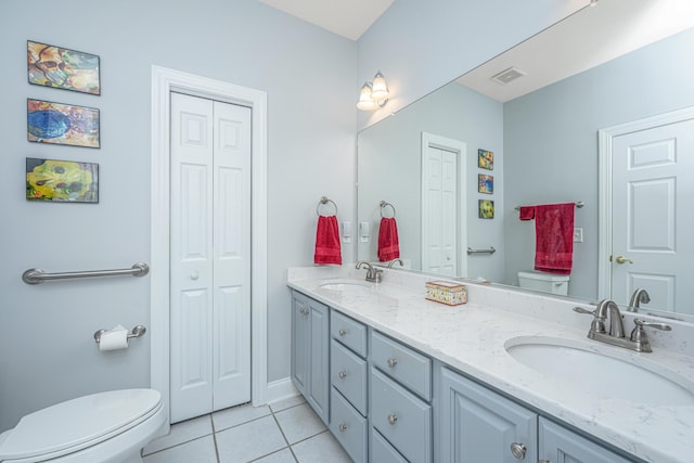 2418 Tuscany Dr, North Charleston, SC 29406 - full bath with a closet, a sink, tile patterned flooring, and toilet