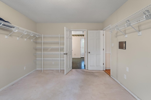 spacious closet with carpet