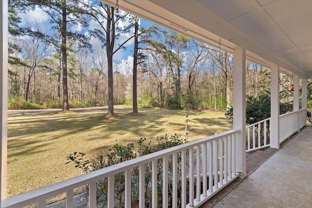 balcony featuring a porch