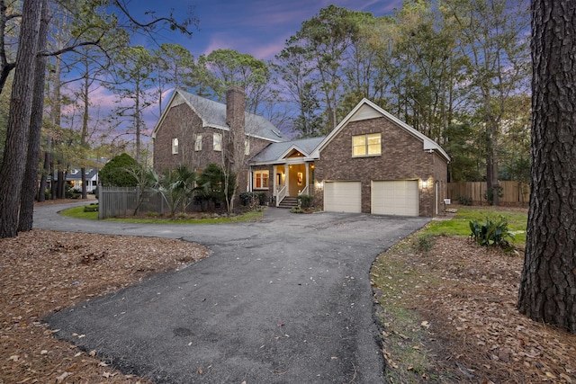 front of property featuring a garage