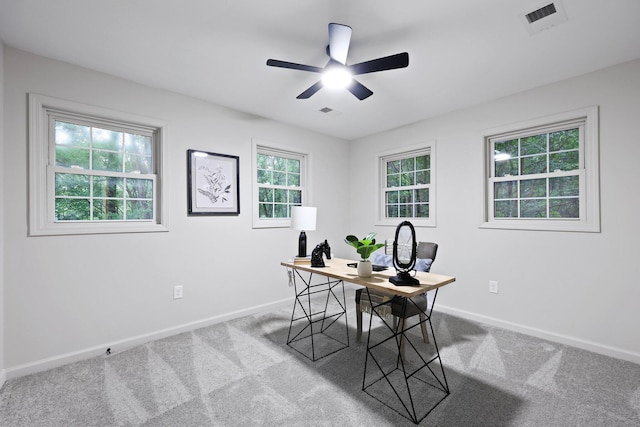 120 Live Oak Rd, Summerville, SC 29485 - carpeted office space with visible vents, a ceiling fan, and baseboards