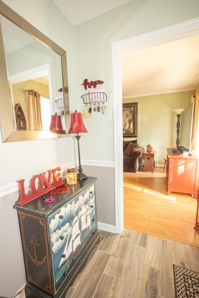 hall featuring hardwood / wood-style floors