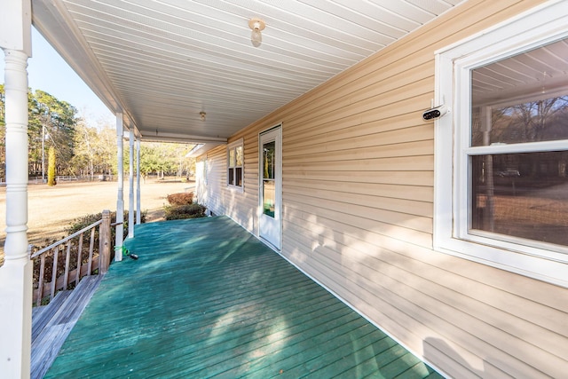 deck with a porch