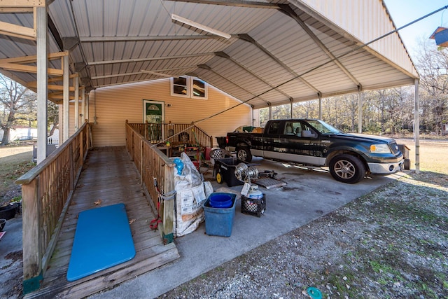 view of car parking with a carport