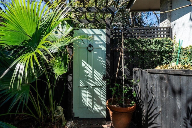 exterior space with a gate and fence