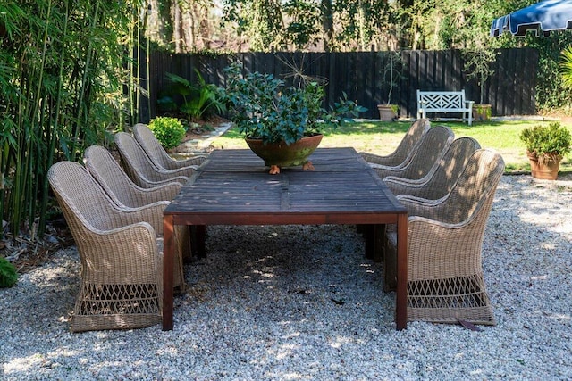 view of patio / terrace featuring an attached carport and fence