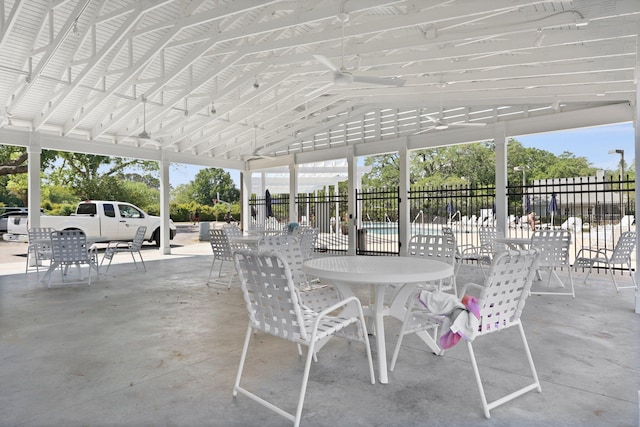 view of patio / terrace with fence and outdoor dining space