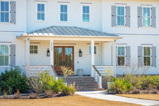 exterior space featuring covered porch