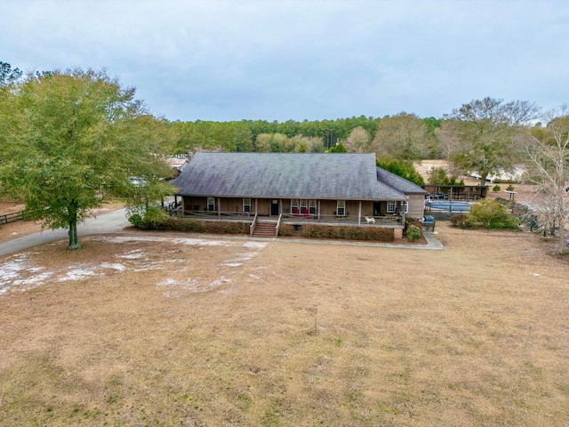 exterior space with a porch