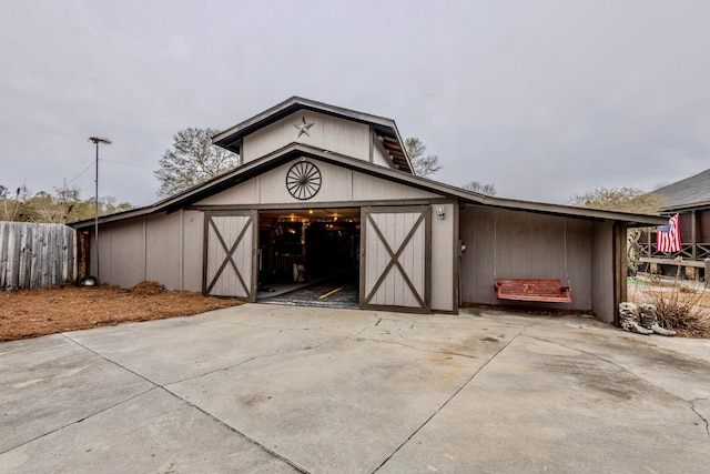 view of garage