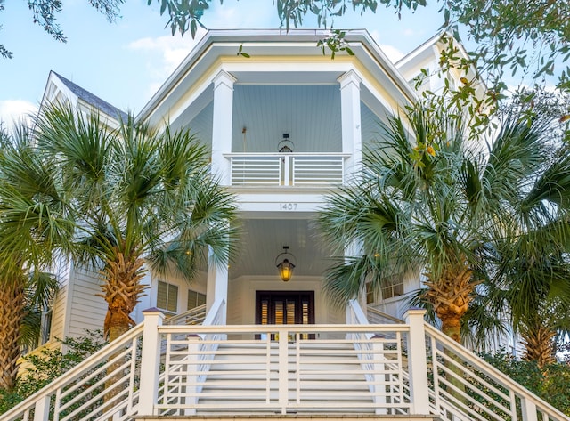 exterior space with a balcony