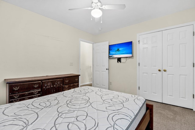 2919 Fernwood Dr, North Charleston, SC 29406 - carpeted bedroom with ceiling fan and a closet