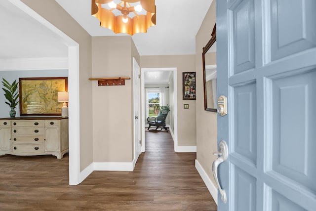 1468 N Relyea Ave, Charleston, SC 29412 - foyer entrance featuring a chandelier and dark wood-style flooring