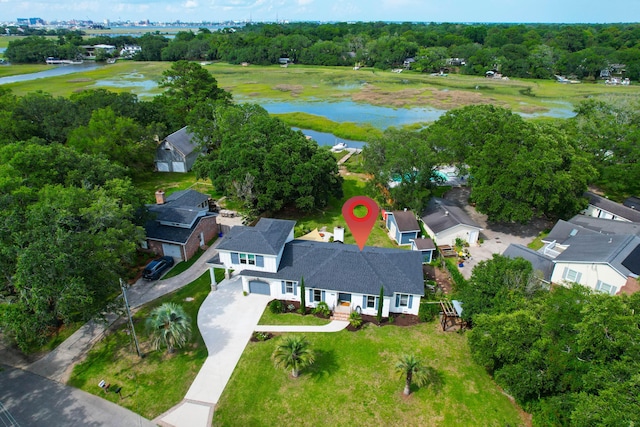 1468 N Relyea Ave, Charleston, SC 29412 - aerial view of property and surrounding area with a large body of water and nearby suburban area