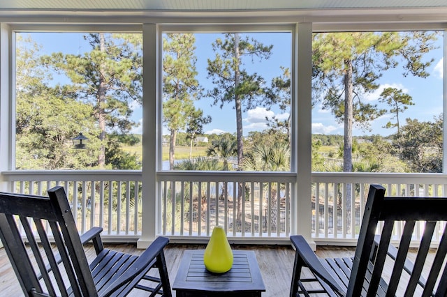 sunroom with plenty of natural light