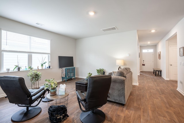 living room featuring hardwood / wood-style flooring