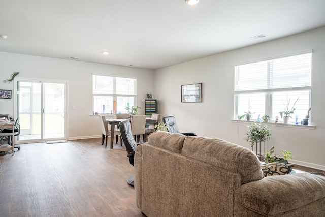 127 William Clark Blvd, Santee, SC 29142 - living area featuring wood finished floors, a desk, plenty of natural light, and recessed lighting