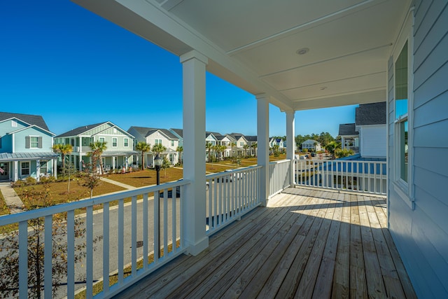 wooden deck with covered porch