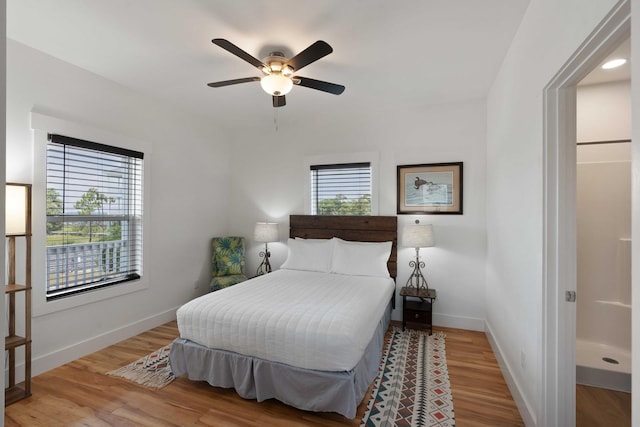 31 W 9th St, Folly Beach, SC 29439 - bedroom featuring light wood-style floors and a ceiling fan
