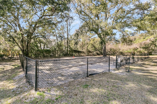 view of yard featuring a gate and fence