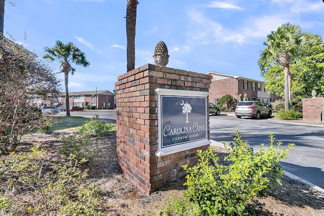 view of community sign