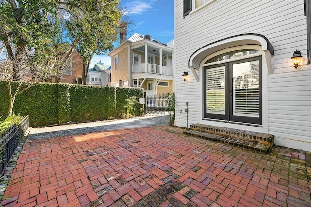 view of patio with french doors