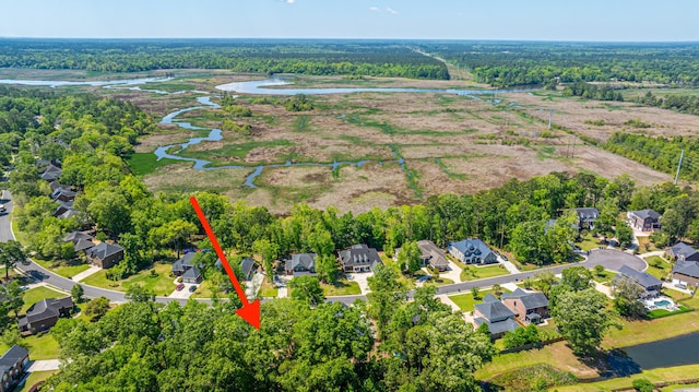 5442 Clearview Dr, North Charleston, SC 29420 - aerial view of property and surrounding area with a large body of water, nearby suburban area, and a heavily wooded area