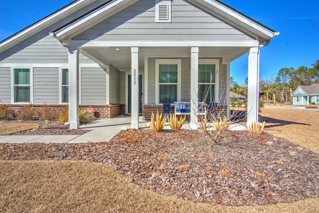 view of front facade with covered porch