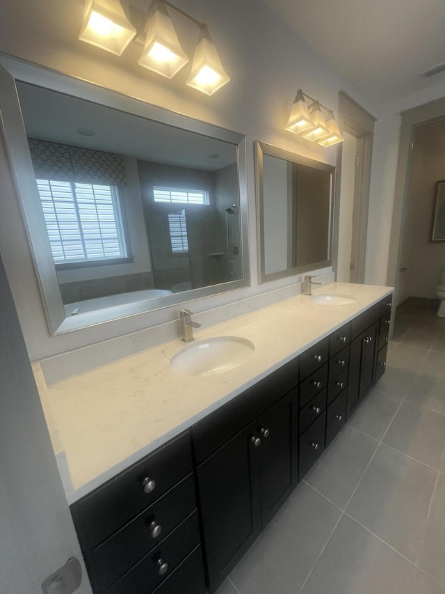 118 Magnolia House Dr, Summerville, SC 29486 - full bath featuring double vanity, tile patterned flooring, and toilet
