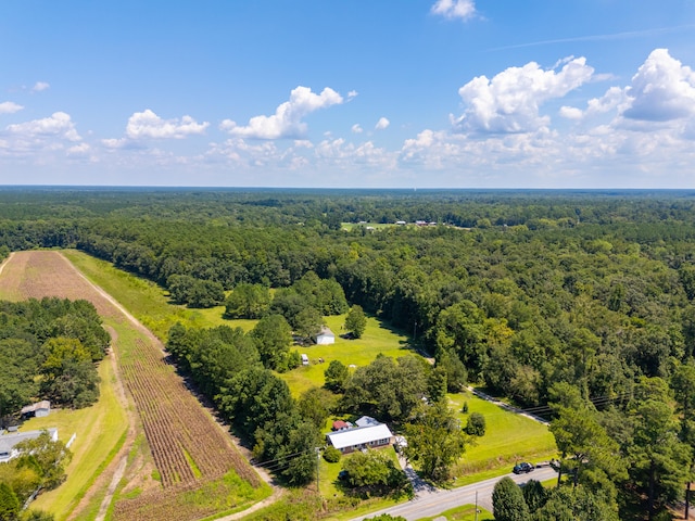 birds eye view of property with a rural view