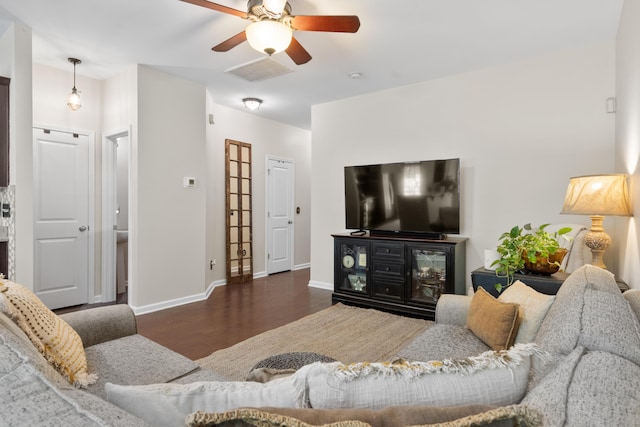 826 Bibury Ct, Charleston, SC 29414 - living area featuring wood finished floors, a ceiling fan, and baseboards
