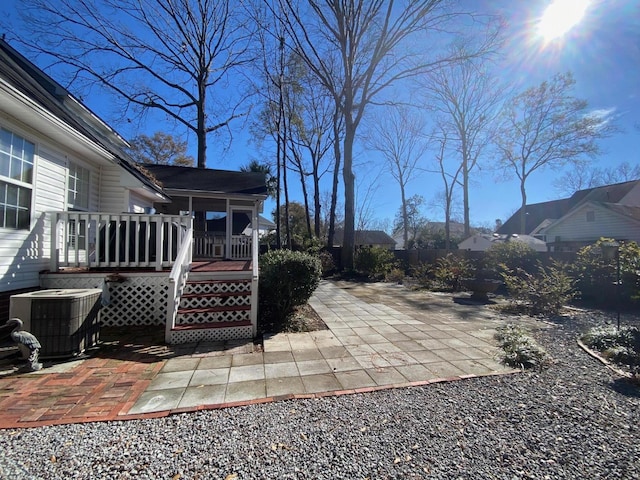 view of patio / terrace featuring central AC unit