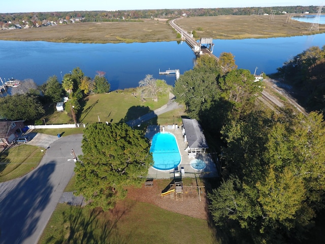 2847 Limestone Blvd, Charleston, SC 29414 - aerial view of property and surrounding area with a large body of water and a pool area