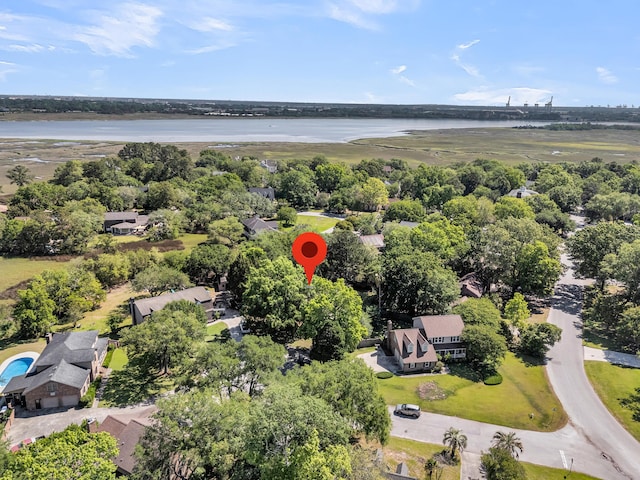 drone / aerial view of a large body of water