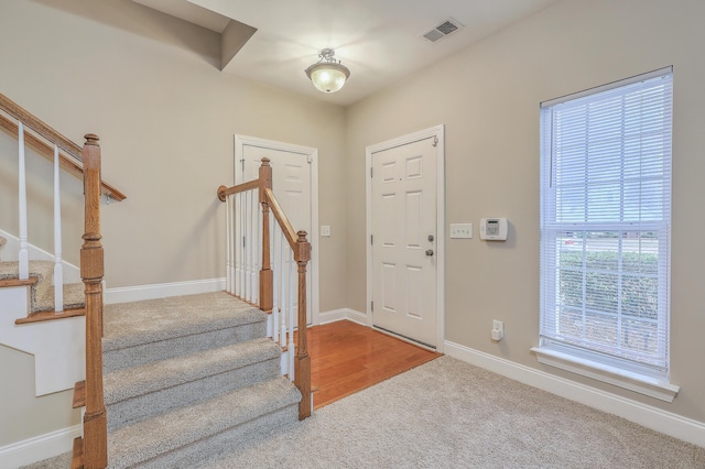 entryway featuring carpet