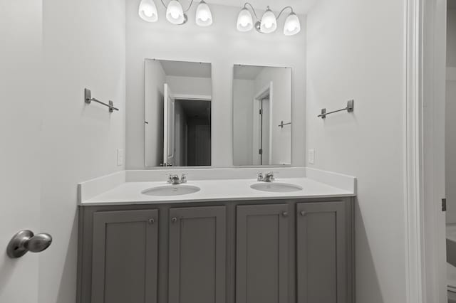 full bathroom with double vanity