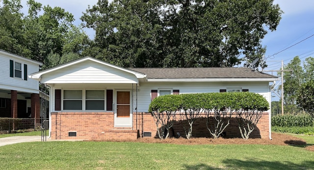 105 Pandora Dr, Goose Creek, SC 29445 - view of front of property with a front lawn, brick siding, roof with shingles, and crawl space