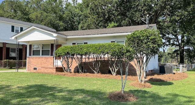 105 Pandora Dr, Goose Creek, SC 29445 - view of front of home featuring crawl space, covered porch, central AC, and brick siding